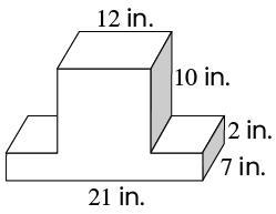 This figure is made up of two rectangular prisms. What is the volume of the figure-example-1