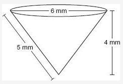 Which is closest to the volume of this circular cone? a. 150.8 mm cubed b. 37.5 mm-example-1