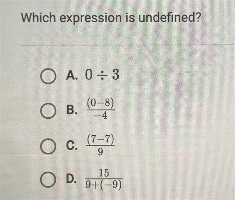 Which expression is undefined?-example-1