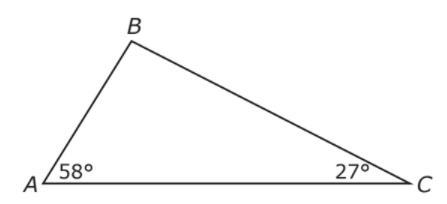 Which statement about △ABC is NOT true? A)BC is the longest side because it is opposite-example-1