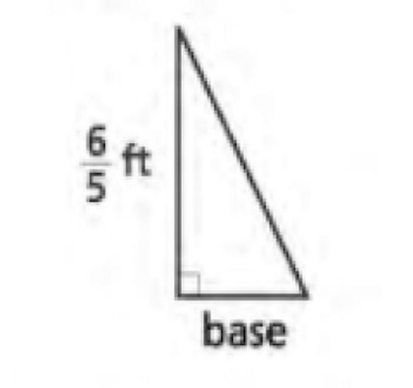 The area of the triangle below is 2/5 square foot. What is the length, in feet, of-example-1