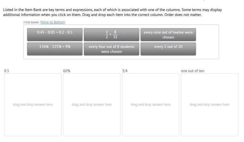 Listed in the Item Bank are key terms and expressions, each of which is associated-example-1