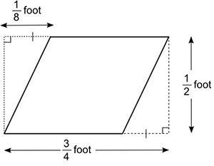 What is the area of the parallelogram? 1 over 32 square foot 5 over 16 square foot-example-1