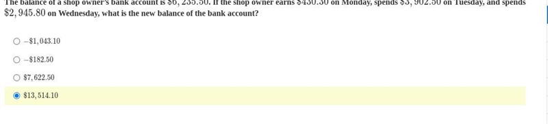 The balance of a shop owner’s bank account is $6,235.50. If the shop owner earns $430.30 on-example-1