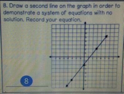 8. Draw a second line on the graph in order to demonstrate a system of equations with-example-1