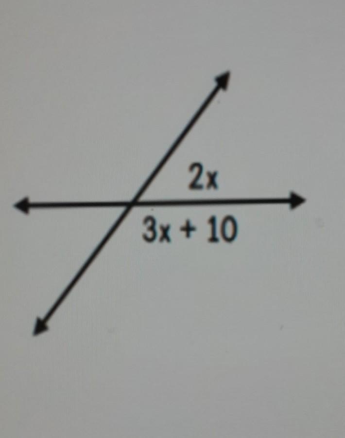 Create and Solve an equation to find the unknown angle. ​-example-1