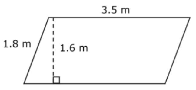 What is the area of the parallelogram in square meters?-example-1