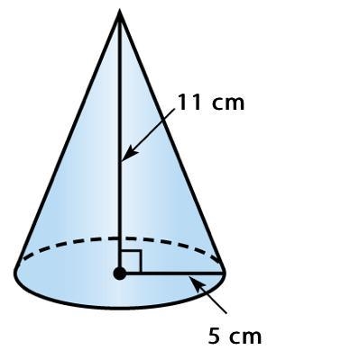 Find the volume of the cone. Round your answer to the nearest tenth if necessary. Use-example-1