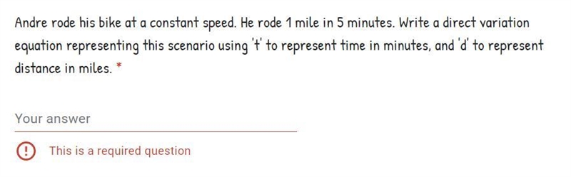 asking this again because no one answered last time, Andre rode his bike at a constant-example-1