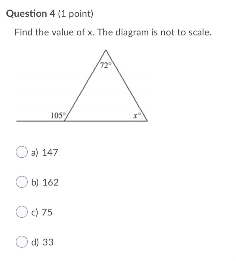 Find the value of x. The diagram is not to scale.-example-1