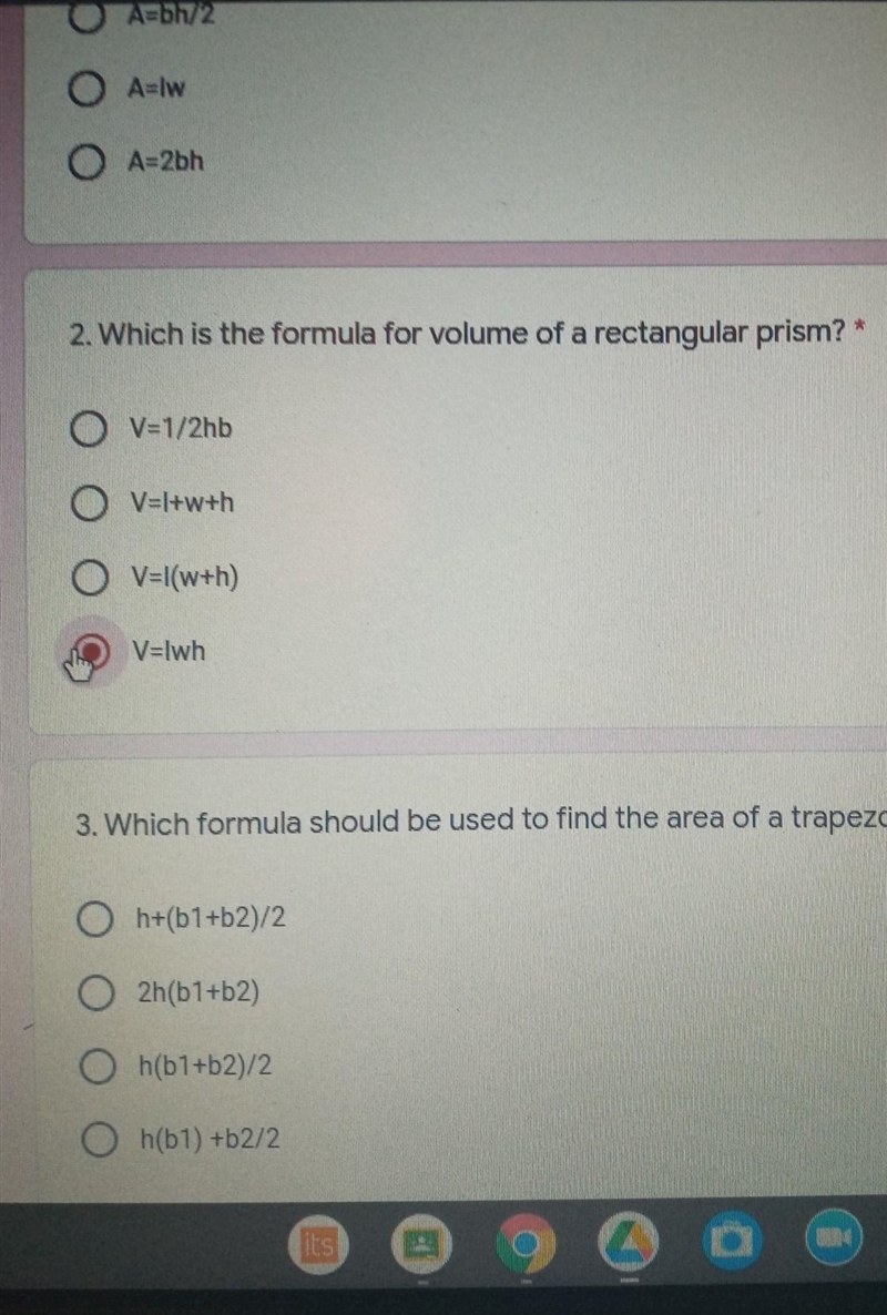 Which formula should be used to find the area of a trapezoid​-example-1