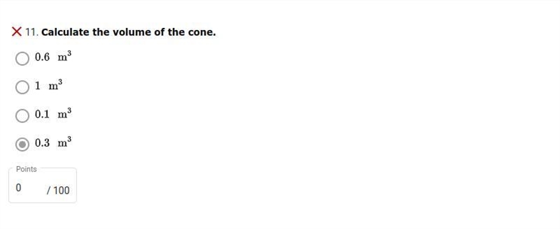 Find the volume of the cone rounded to the nearest tenth. Use 3.14 for π .-example-3