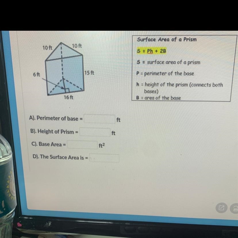 ￼￼ Please help I really needed this time I have to do is find the surface area the-example-1