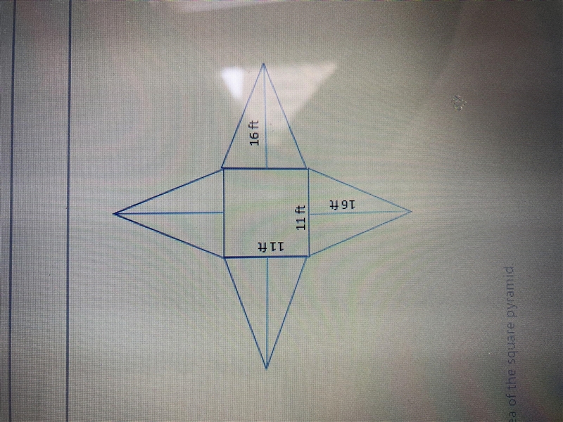 Use the net to find the surface area of the square pyramid-example-1