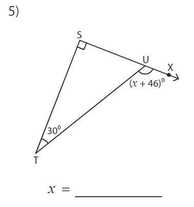 (File attached) Find the value of x in the triangle. Show work-example-1