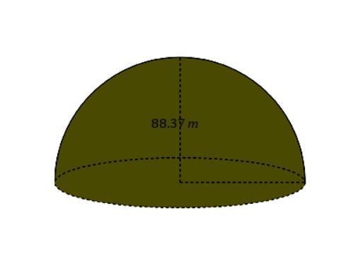 3. Find the volume of the following hemisphere. Give your answer correct to 3 decimal-example-1