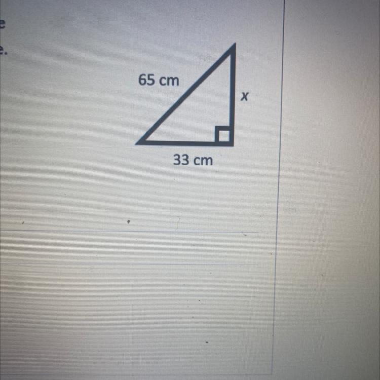 Find the missing side length of the right triangle using the Pythagorean Theorem or-example-1