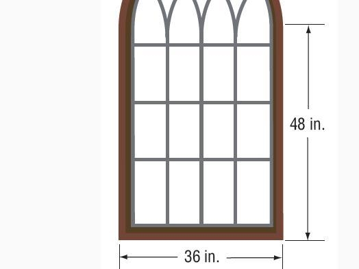 What is the area of the window shown? Use 3.14 for pi. Round your answer to the nearest-example-1