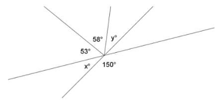 Two lines intersect at a point that is also a vertex of an angle. Write and solve-example-1