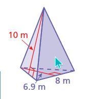 Find the surface area of the pyramid. The side lengths of the base are equal.-example-1