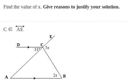 Find the value of x and give reasons.-example-1