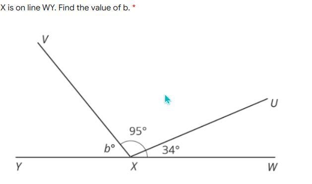 X is on line WY. Find the value of b.-example-1