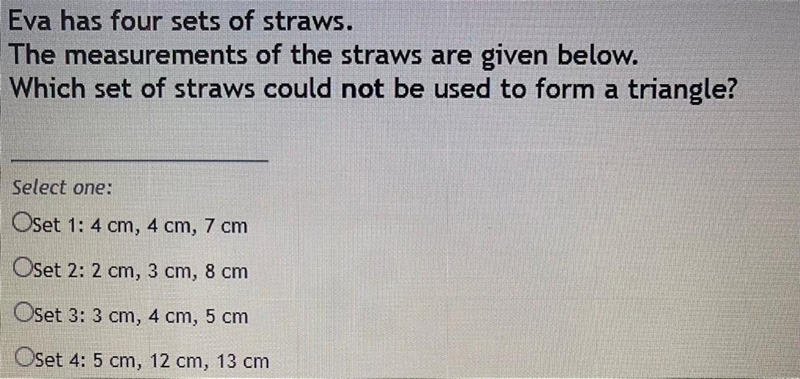 Eva has four sets of straws. The measurements of the straws are given below. Which-example-1