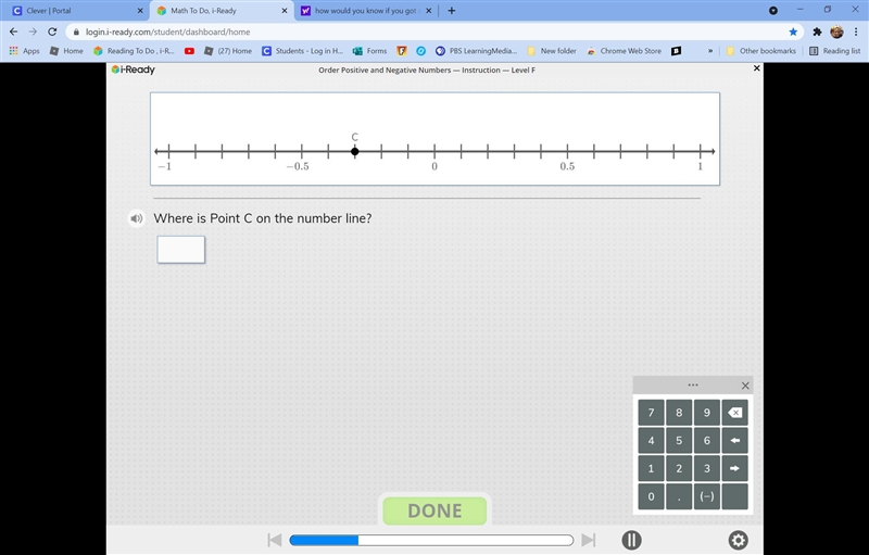 Where is point C on the number line?-example-1