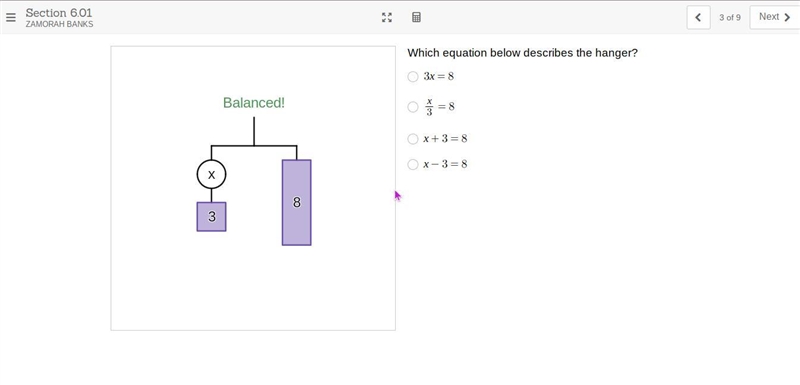 What Equation Describes the Hanger?-example-1