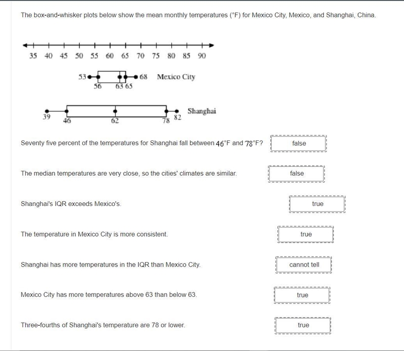 What should go in each blank? The choices are either true, false, true but misleading-example-1