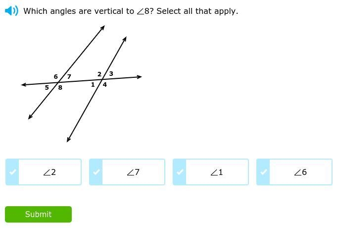 What angles are vertical to 8 ? Select all that apply.-example-1