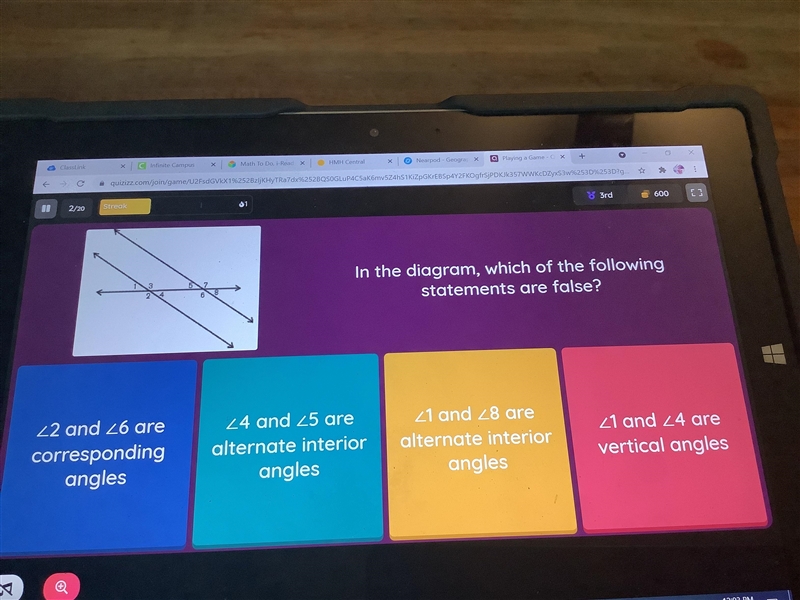 In a diagram which of the following statements are false-example-1