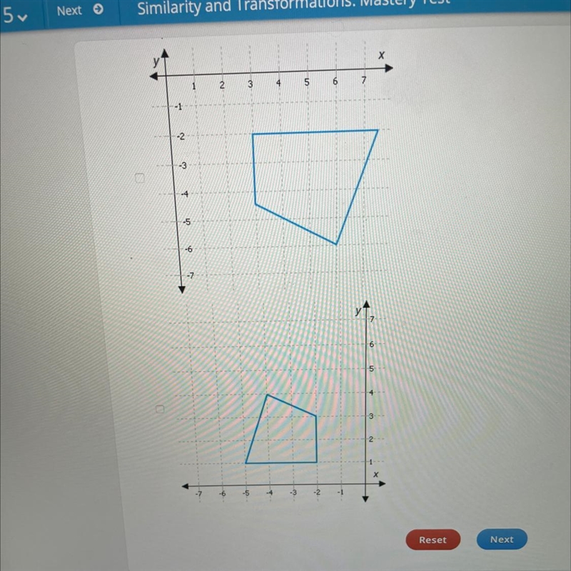 Which shapes are simmaler but not congurent with shape I?-example-1