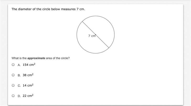 What is the approximate area of the circle?-example-1