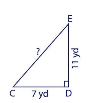 What is the length of side CE to the NEAREST TENTH of a yard? Group of answer choices-example-1