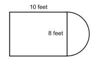 Find the total area of the composite shape below. A. 180.48 sq ft B. 280.96 sq ft-example-1