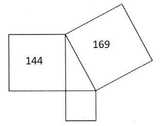 Given the area model of the right triangle below, what is the missing area?-example-1