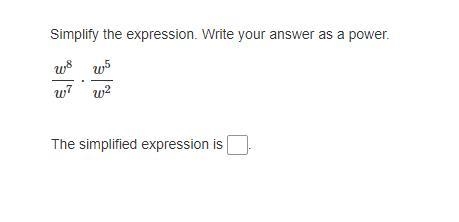 Simplify the expression. Write your answer as a power.-example-1