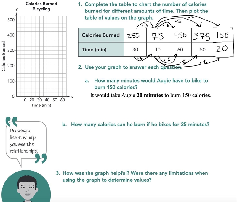 Only answer the following: Fill in the graph. 2: part b. And 3.-example-1