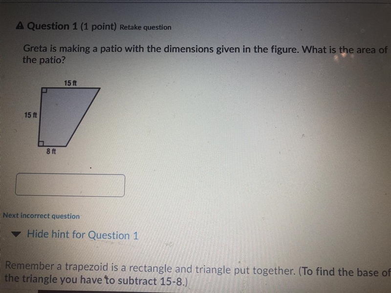 Help me please Guerra is making a patio with the dimensions given in the figure. What-example-1