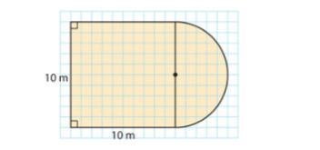 Landon used a half circle and a square to form the figure shown. Which is the best-example-1