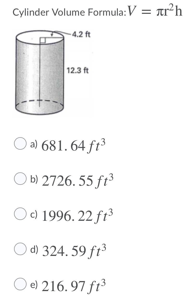 Find the volume of the cylinder.-example-1