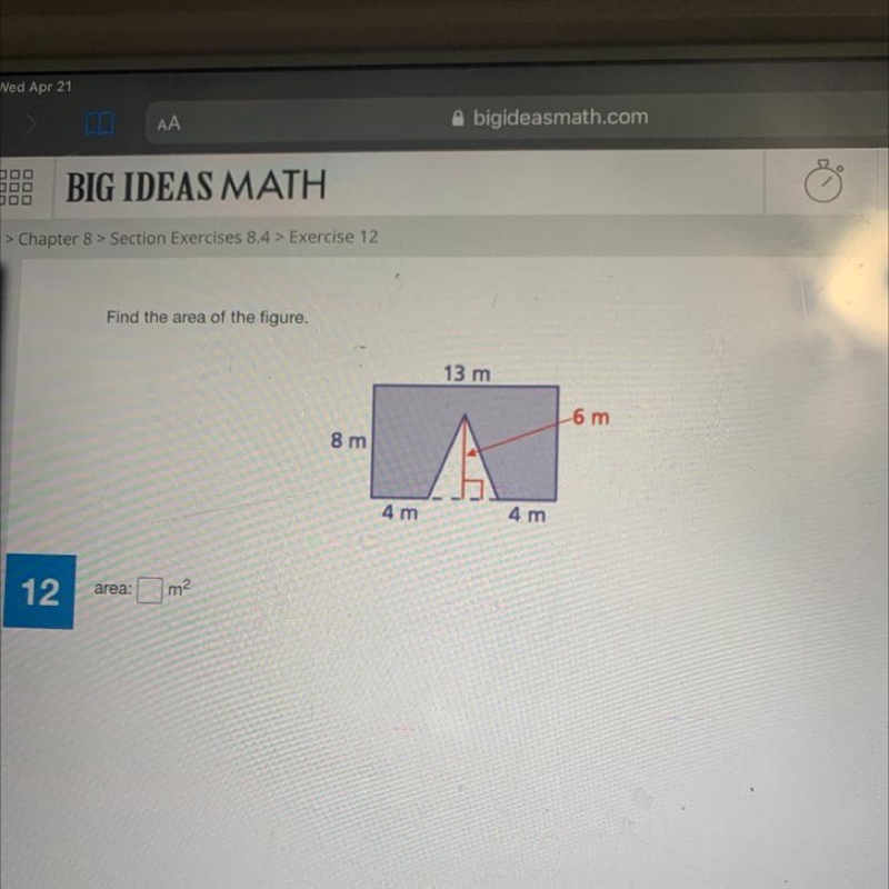 Find the area of the figure.-example-1