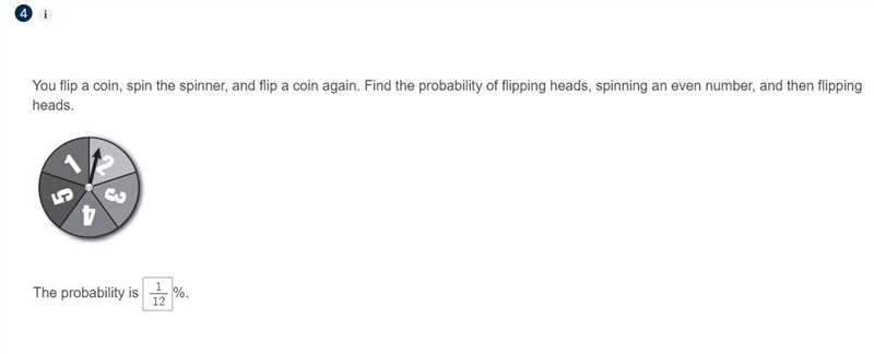 You flip a coin, spin the spinner, and flip a coin again. Find the probability of-example-1