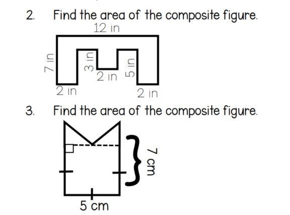 Find the area of one and two-example-1