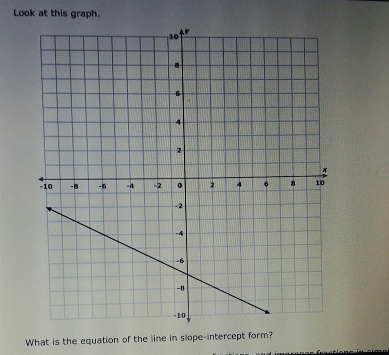 Write the equation of the line in slope-intercept form using y=mx+b​-example-1