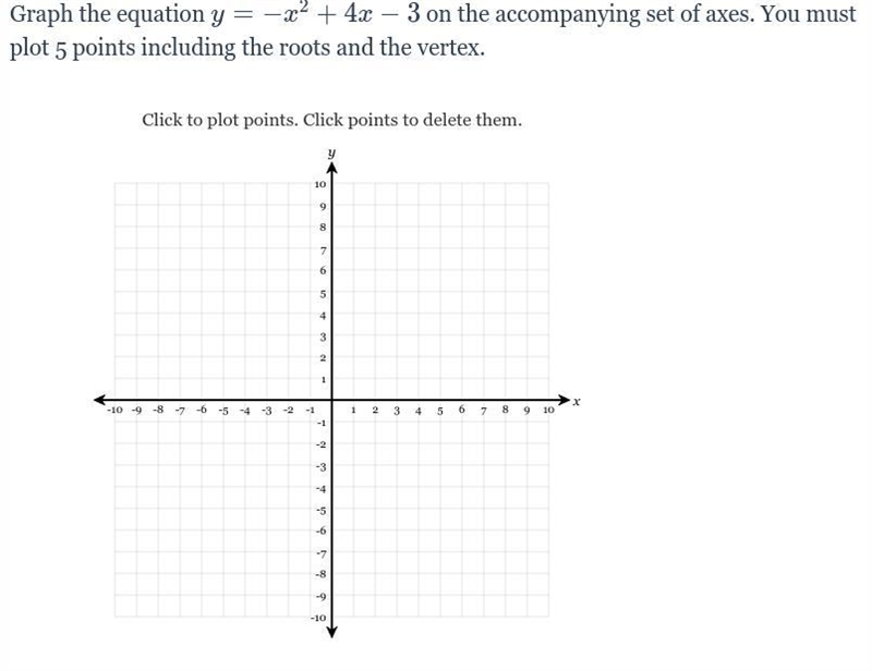 Could someone please help me with this problem? Graph the equation y=-x^2+4x-3 on-example-1