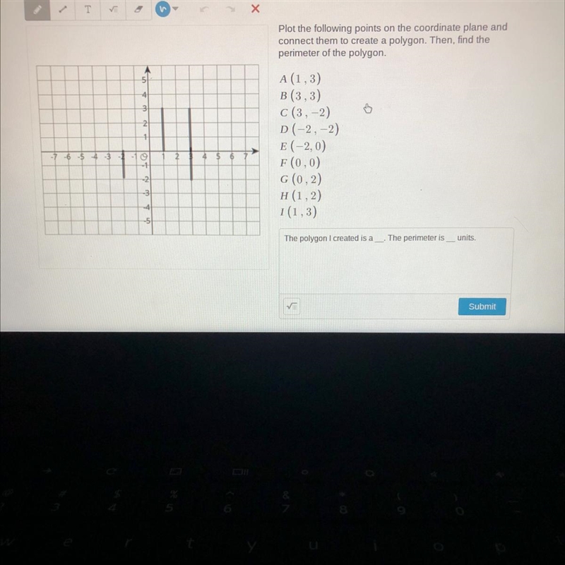 Plot the following points on the coordinate plane and connect them to create a polygon-example-1