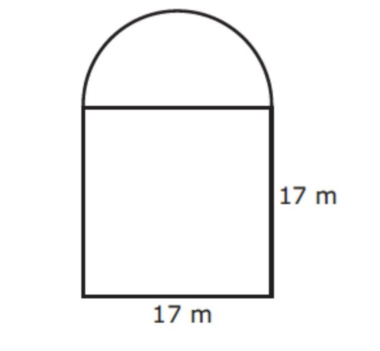 A sketch of Lisa’s yard is shown below. What is the approximate area of Lisa’s yard-example-1