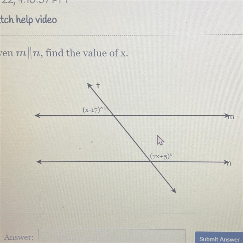 Given m||n, find the value of x.-example-1